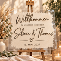 Willkommensschild personalisiert Acrylglas